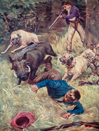 Illustration for The Swiss Family Robinson by Charles Daniel Ward